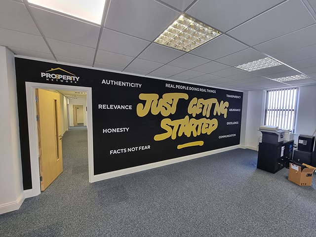Photo showing wall graphics