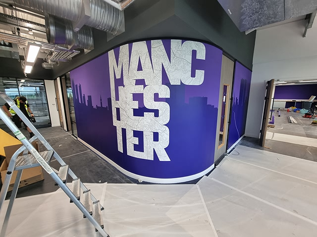 Photo showing wall graphics