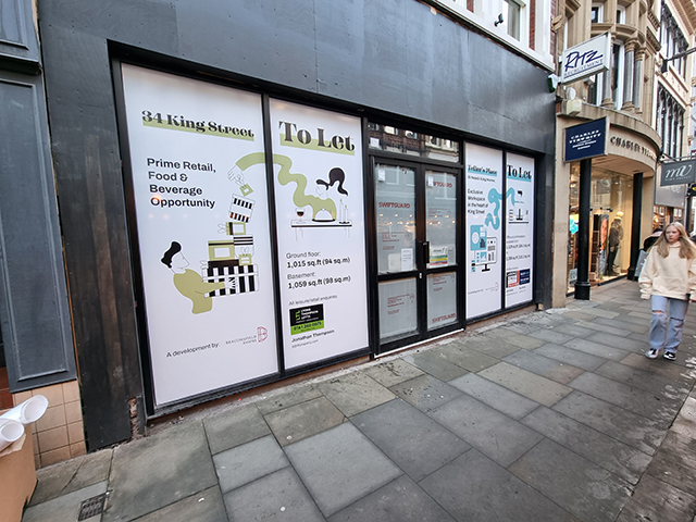 Photo showing window graphics