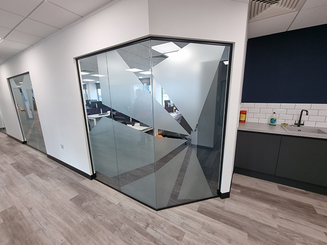 Photo showing window graphics