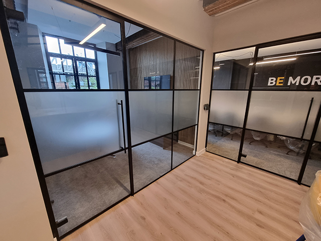 Photo showing window graphics