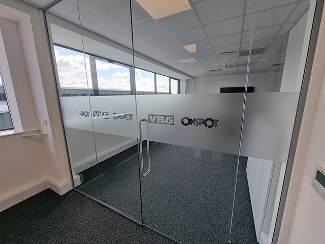 Photo showing window graphics