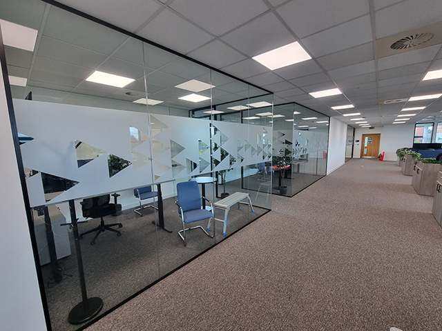 Photo showing window graphics