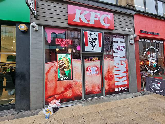 Photo showing window graphics